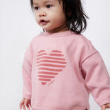 Petit Bateau Baby Heart Graphic Sweatshirt & Pants Set ~ Pink