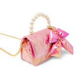 Tiny Treats Shiny Quilted Fluffy Bow Handbag