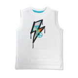 Mish Boys Surf Check Muscle Tee & Swim Trunks Set ~ White/Black Multi