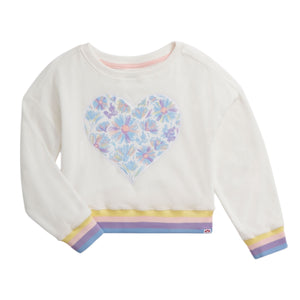 Appaman Girls Cara Heart Sweatshirt & Lori Shorts Set ~ White