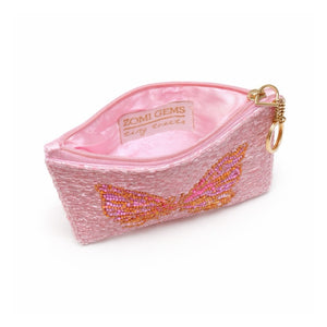 Tiny Treats Beaded Zip Pouch Wallet ~ Butterfly
