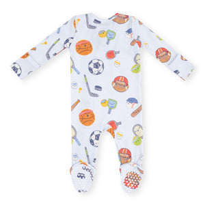 Angel Dear 2 Way Zipper Footie ~ Sports Ball Friends Blue
