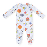 Angel Dear 2 Way Zipper Footie ~ Sports Ball Friends Blue