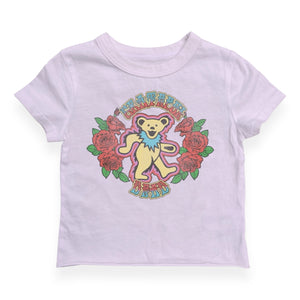 Rowdy Sprout Girls Grateful Dead Bear s/s Fitted Tee ~ Preppy Pink