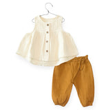 Play Up Baby Woven Tunic & Linen Pants Set ~ Natural/Ochre