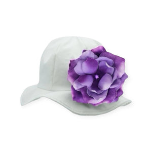 Jamie Rae Hats Stella Sun Hat ~ White/Purple Rose