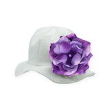 Jamie Rae Hats Stella Sun Hat ~ White/Purple Rose