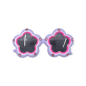 Bari Lynn Flower Shaped Sunglasses w/ Crystals