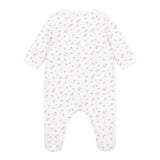 Petit Bateau Front Zip Floral Print Footie ~ White Multi