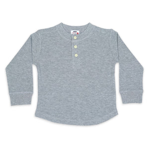 Mish Enzyme Thermal l/s Henley ~ Heather Grey