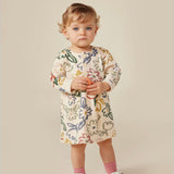 Petit Bateau l/s Floral Dress ~ Big Flowers