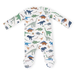 Angel Dear 2 Way Zipper Footie ~ Washy Dinos