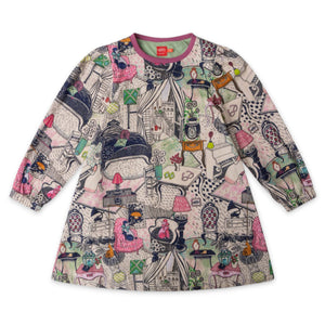 Oilily Girls Paris Apartment Decor Print Dress ~ Frappe