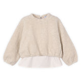 Mayoral Girls Bi-material Sweater ~ Almond