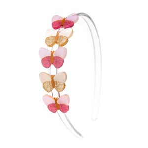 Lilies & Roses Pink Shimmer Butterflies Headband