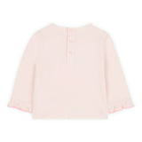 Billieblush Baby Love l/s T-Shirt w/ Ruffle & Embroidered Denim Pants Set ~ Pink/Blue