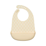 Loulou Lollipop Silicone Bib ~ Neutral Checkerboard