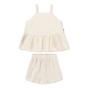 Molo Baby Rosalice Top & Sara Shorts Set ~ Pearled Ivory