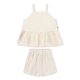 Molo Baby Rosalice Top & Sara Shorts Set ~ Pearled Ivory