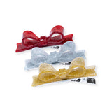 Lilies & Roses Glitter Bow Tie Hair Clip Set ~ Red/Gold/Silver
