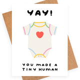 IEJ Studio Tiny Human Onesie New Baby Card