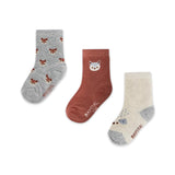 Mayoral Baby Boy Fox Socks 3 Pack ~ Brick Red