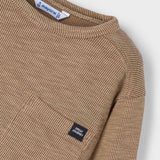 Mayoral Boys Ribbed l/s Shirt w/ Pocket ~ Caramel