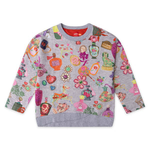 Oilily Girls Heureux Paris Print Sweatshirt & Prom Sweatpants Set ~ Gray