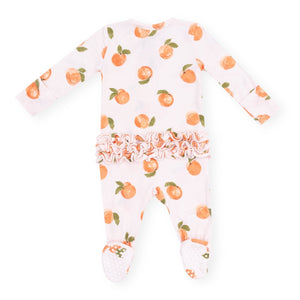 Angel Dear 2 Way Zipper Ruffle Back Footie ~ Watercolor Peaches