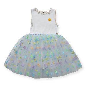 Petite Hailey Elsie Heart Tutu Dress ~ White