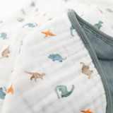 Little Unicorn Organic Cotton Muslin Quilt ~ Little Dino