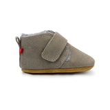 Zutano Fur-Lined Leather Baby Shoe ~ Gray