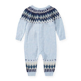 Molo Baby Frej Knit Romper ~ Blue Hues