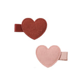 Quincy Mae Heart Clip Set ~ Red/Rose