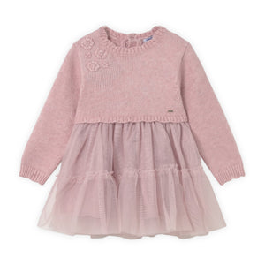Mayoral Baby Girl Knit & Tulle Dress ~ Crystal