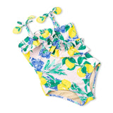 Shade Critters Santorini Citrus Tie Shoulder Ruffle Swimsuit ~ Multi