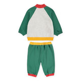 Bobo Choses Baby Tic Tac Toe Color Block Zip Sweatshirt, Duck l/s Tee & Joggers Set ~ Navy/Green Multi