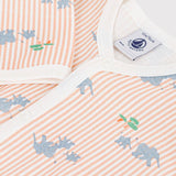 Petit Bateau l/s Striped Elephant Print Romper ~ Multi