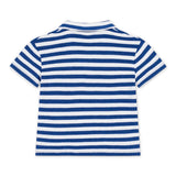 Petit Bateau Boys Terry Striped s/s Polo ~ White/Blue