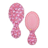 Bari Lynn Pink Heart Jeweled Hair Brush