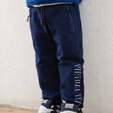 Mayoral Boys Bi-material Zip Hoodie & Sweatpants Set ~ Blue