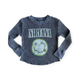 Rowdy Sprout Baby Nirvana Smiley Thermal l/s Tee ~ Vintage Black