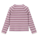 Mayoral Girls Ribbed Mock Neck l/s Top ~ Violet Mix