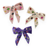 Bari Lynn Velvet Jeweled Bow Clip