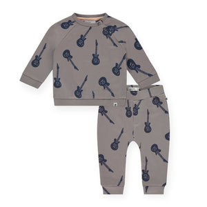 Babyface Baby Boy Printed Sweatshirt & Sweatpants Set ~ Guitars