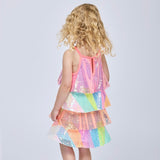 Baby Sara Four Tier Sequin Dress ~ Pink Multi