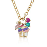 Little Miss Twin Stars Swirl Cupcake Cluster Charm Necklace