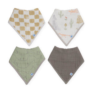 Little Unicorn Cotton & Muslin Bandana Bib 4 Pack ~ Adobe Checker