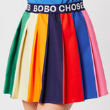Bobo Choses Girls Tic Tac Toe Color Block Sweatshirt & Pleated Skirt Set ~ Multi