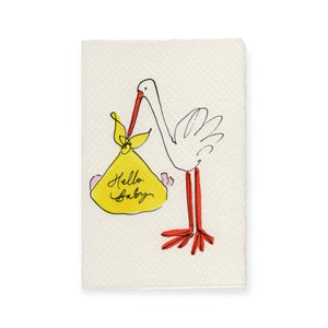 Scribble & Daub Hello Baby Stork Card